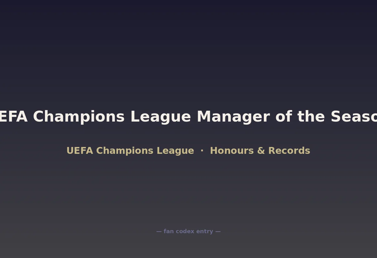 UEFA Champions League Manager of the Season